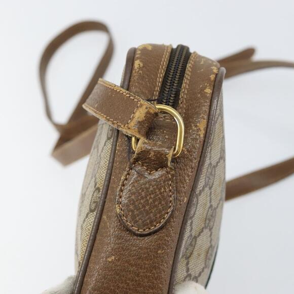 GUCCI GG Supreme Web Sherry Line Bag PVC Beige Gold 116 02 055 Auth 155594 - Picture 10 of 16